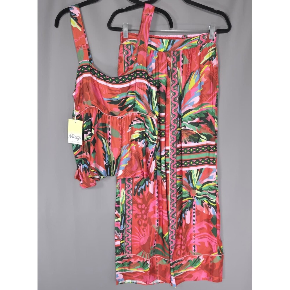 MAAJI Women's New Pants Shirt Pijama Set SMALL Floral Wide Leg PT1031ZPS537SM - Picture 3 of 16